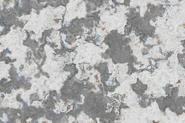 White marble pattern with curly grey and gold veins. Abstract texture and background illustration
