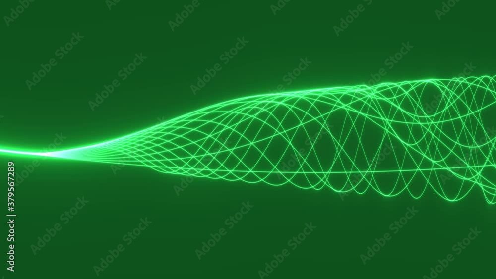 Poster waves of signals processing merging showing 3d warp