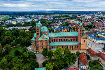 Fototapeta Speyer aus der Luft Luftbild Speyrer Luft Dom zu Speyer obraz