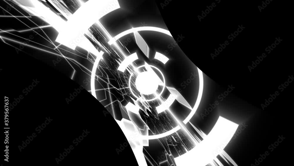 Aufkleber abstract flight control over tron techno planet surface plane targeting