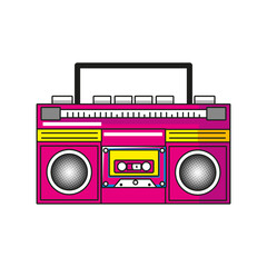 pop art tape recorder detailed style icon vector design