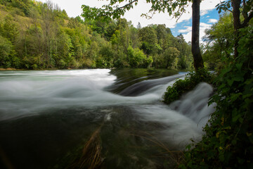 Waterfall on the Dobra River in Croatia