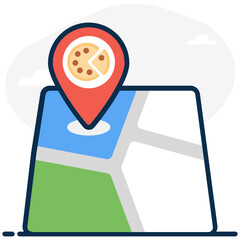 
An icon design of map location in flat vector 

