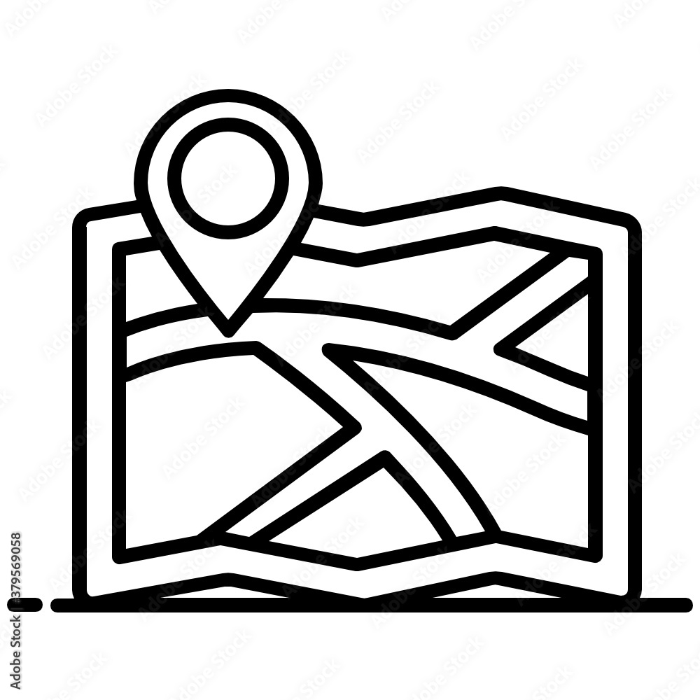 Wall mural an icon design of paper map in flat vector