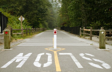 Empty Sammamish trail during smoke season