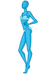 Silhouette of abstract elegant woman