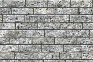 Panorama of Block pattern of white stone cladding wall tile texture and seamless background