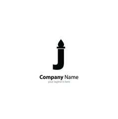 The simple modern logo of letter j with white background 