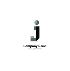 The simple modern logo of letter j with white background 