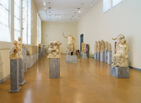 Athens, Greece - August 15: Interior of National Archaeological Museum in athens.