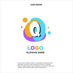 kids logo design combination with initials/letter Q. colorfun and baby image. 