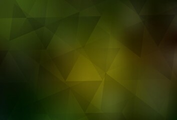 Dark Green, Yellow vector gradient triangles texture.
