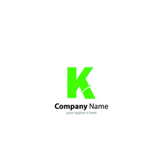 The simple elegant logo og letter k with white background