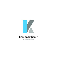 The simple elegant logo og letter k with white background