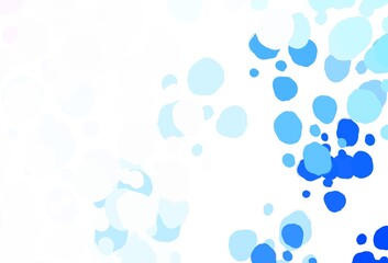 Light Pink, Blue vector background with bubbles.