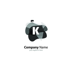 The simple elegant logo og letter k with white background
