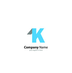 The simple elegant logo og letter k with white background