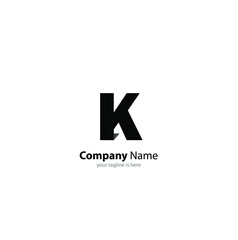 The simple elegant logo og letter k with white background