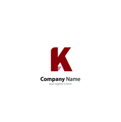The simple elegant logo og letter k with white background