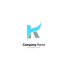 The simple elegant logo og letter k with white background