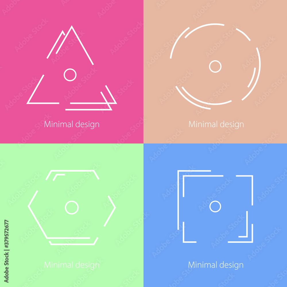 Aufkleber vector of minimal geometric template design. simple shapes with thin line. eps 10 vector illustratio