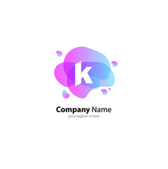 The simple elegant logo og letter k with white background