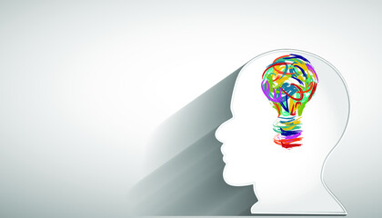 light bulb  creative watercolor various color.modern design idea  concept vector.