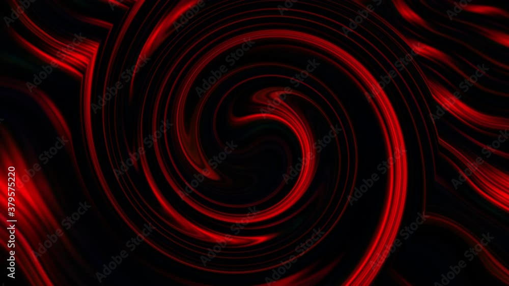 Poster glowing red blue green spiral shape twirl motion. 4k 3d render computer generated seamless loop anim