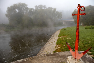Haze over the river Sázava, Czech Republic