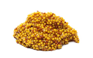 French pickled mustard seeds sauce isolated on white background