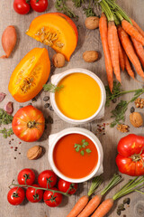 carrot, pumpkin and tomato soup
