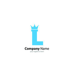 simple elegant logo of letter l with white background