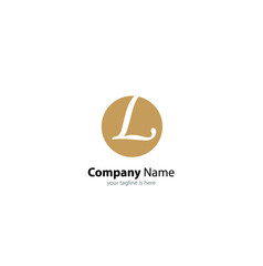 simple elegant logo of letter l with white background