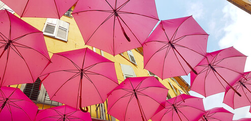 Naklejka premium Umbrellas in the center of Grasse, South of France