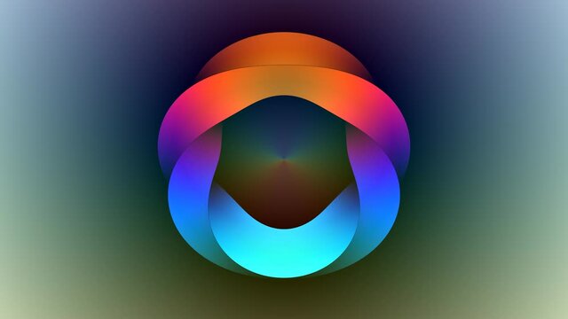 Unfolding Brightly Colored Mobius Strip Unrolling