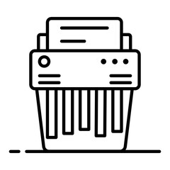
Paper shredder icon in modern flat style 
