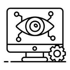 
Mechanical eye vector in editable flat style 
