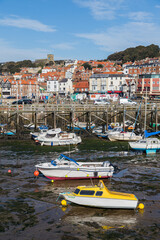 Colourful boats in Scarborough harbour