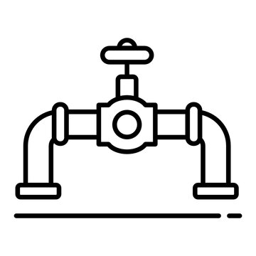 
Pipes used to convey water, pipeline flat icon style 
