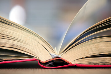 Close-up of opened book side