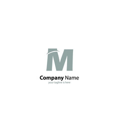 The simple modern logo of letter M with white background