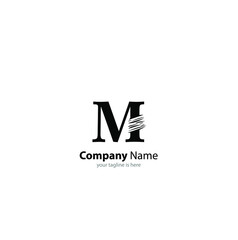 The simple modern logo of letter M with white background