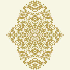 Elegant vintage ornament in classic style. Abstract traditional golden pattern with oriental elements. Classic vintage pattern