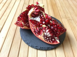 Open Pomegranate closeup