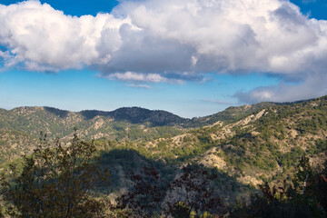 Magnificent mountain landscape of Troodos mountains, Cyprus, on a sunny day