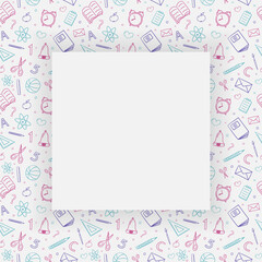 School background concept. Funny doodles texture. Vector