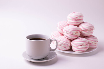 Fototapeta na wymiar pink sweet marshmallows