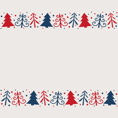 Obraz premium Christmas trees on background with copyspace. Xmas decoration. Vector
