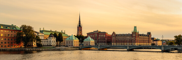 cityscape panorama of Stockholm's Stadsholmen island and old town Gamla Stan