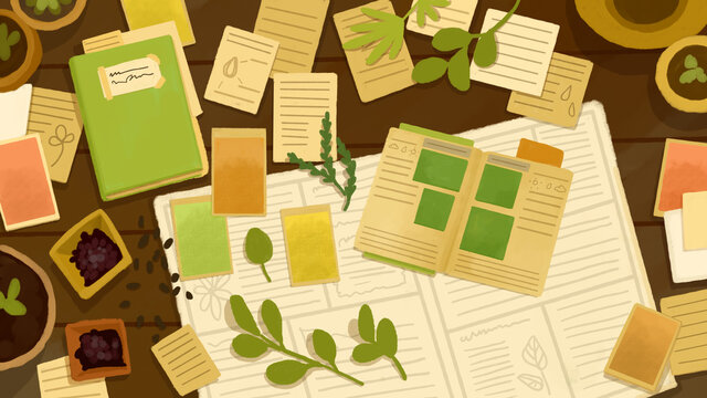 Garden journal background postcard